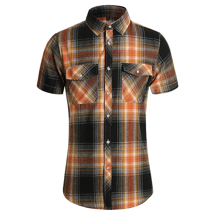 2025 Men Plaid Short Sleeve Shirt Combo Plus Size — feature 27