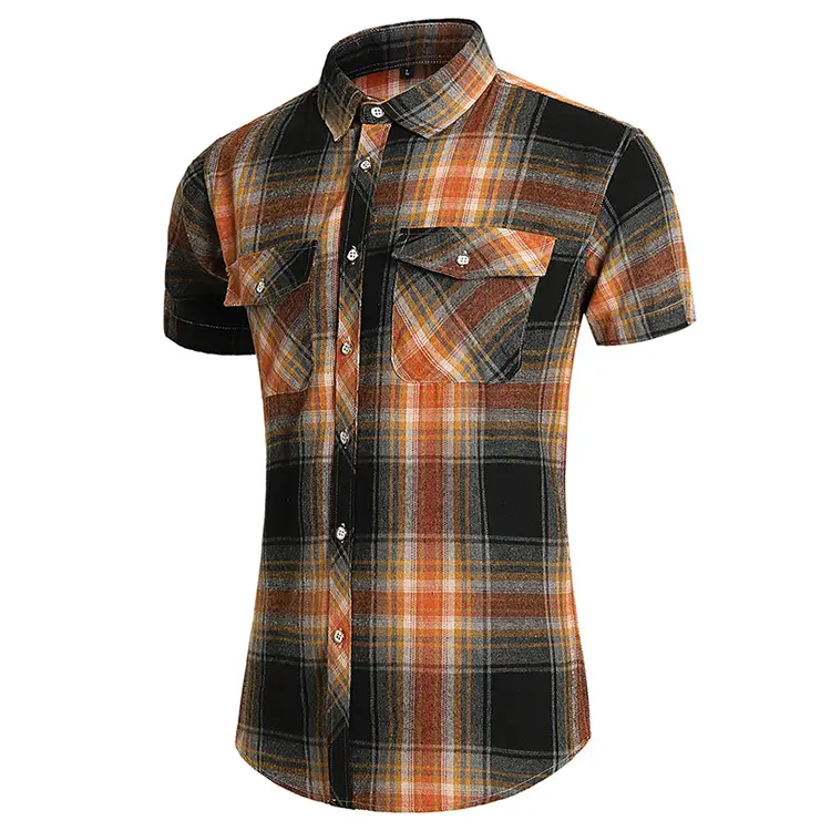 2025 Men Plaid Short Sleeve Shirt Combo Plus Size — feature 28
