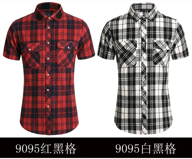 2025 Men Plaid Short Sleeve Shirt Combo Plus Size — feature 5