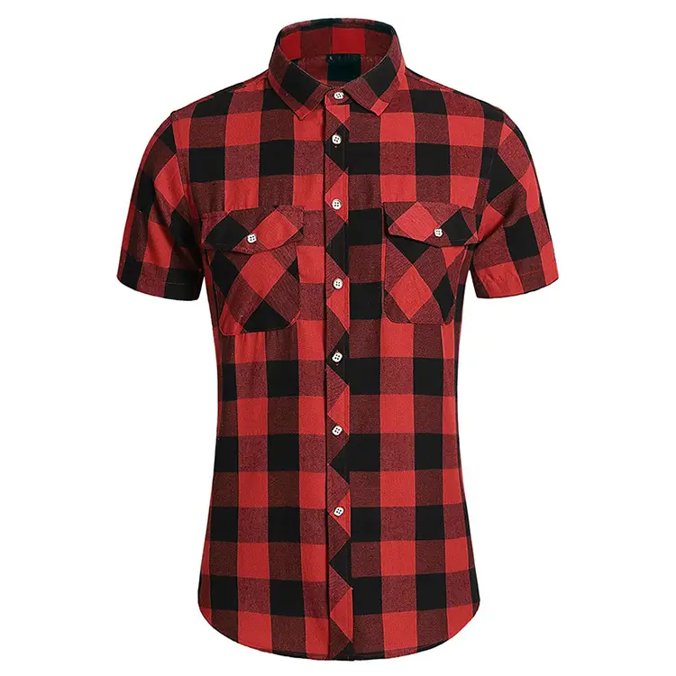 2025 Men Plaid Short Sleeve Shirt Combo Plus Size — feature 6