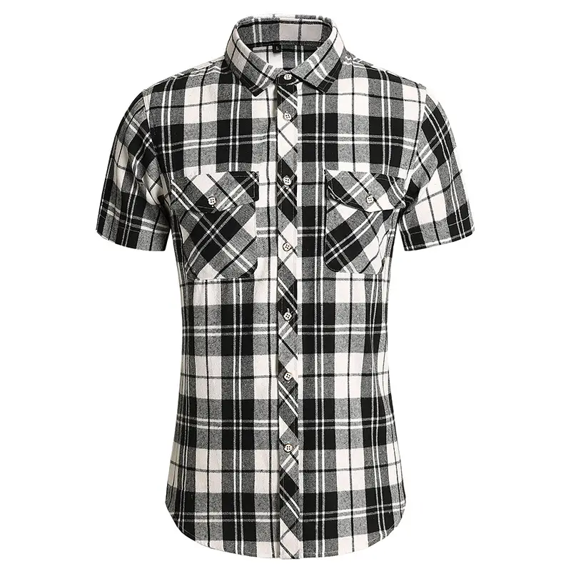 2025 Men Plaid Short Sleeve Shirt Combo Plus Size - Image 10
