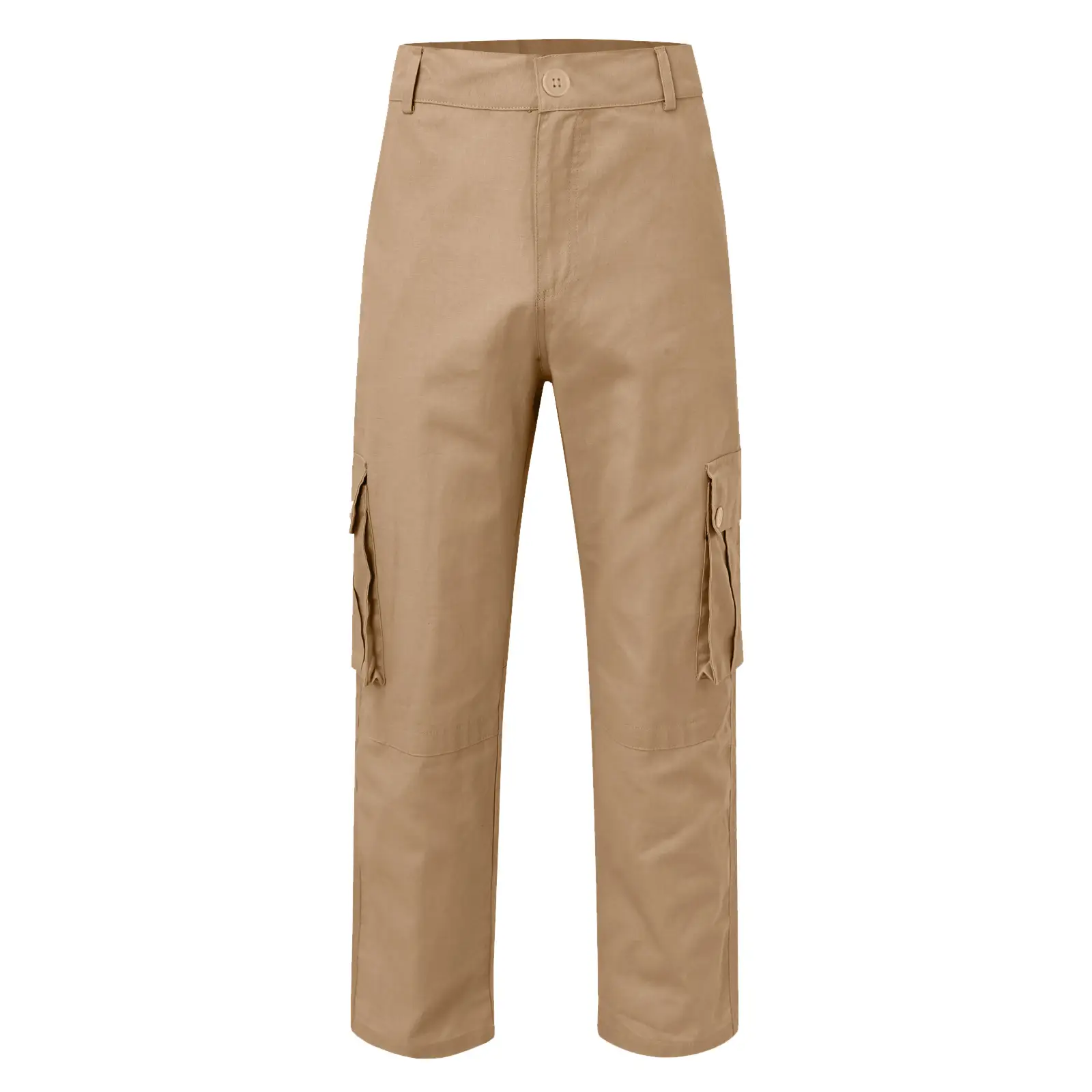 Men's Tan Multi-Pocket Loose Trousers Outdoor Fitness Pants — feature 14