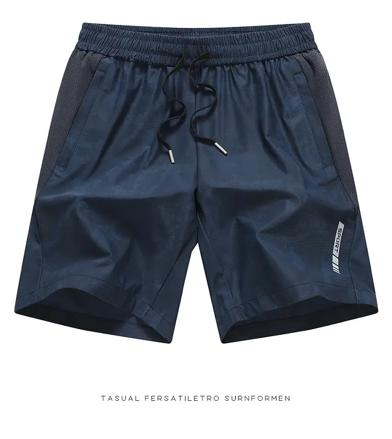 Men's Blue Camo Ice Silk Shorts Large — feature 15