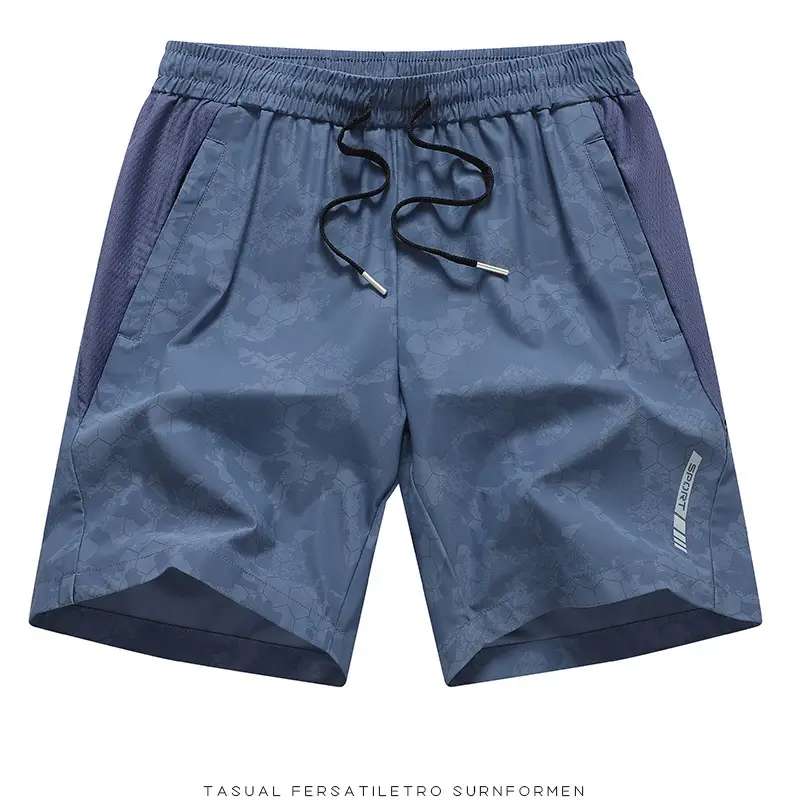 Men's Blue Camo Ice Silk Shorts Large — feature 17