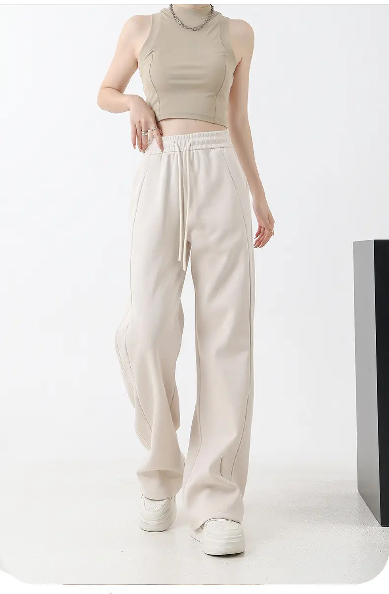 Black Fleece Lined Wide Leg Pants for Women Autumn Winter 2025 — feature 15