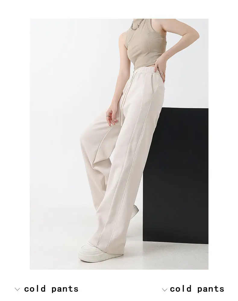 Black Fleece Lined Wide Leg Pants for Women Autumn Winter 2025 — feature 16