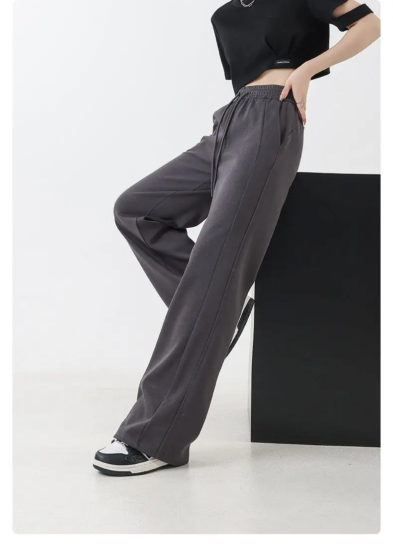 Black Fleece Lined Wide Leg Pants for Women Autumn Winter 2025 — feature 20