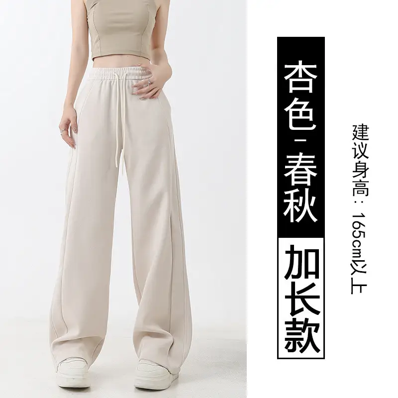 Black Fleece Lined Wide Leg Pants for Women Autumn Winter 2025 - Image 5