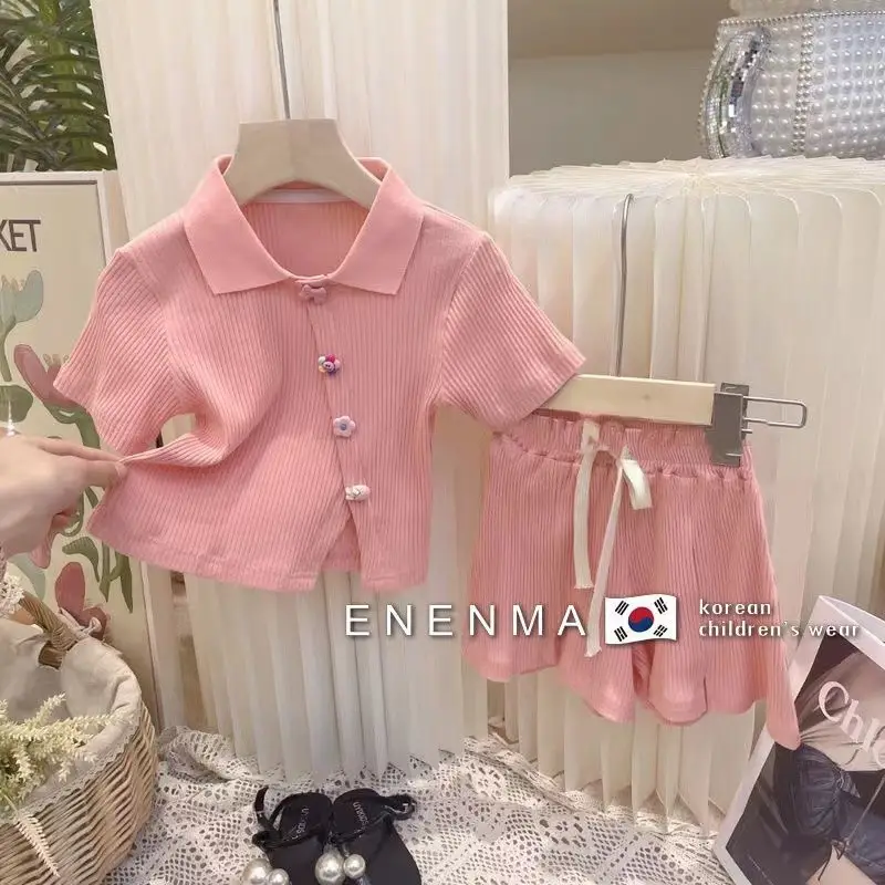 Korean Style 2-Piece Summer Top Shorts Set for Girls - Image 3