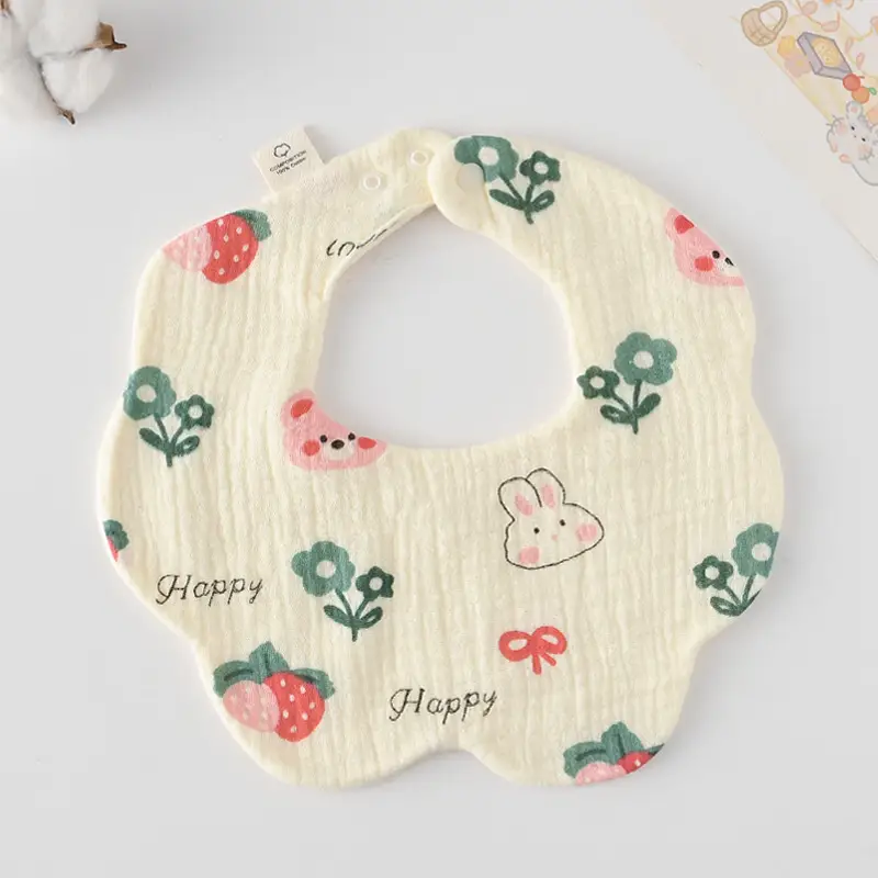 Baby Bib 6-Layer Gauze Floral 360 Degree - Image 133