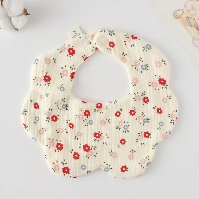 Baby Bib 6-Layer Gauze Floral 360 Degree - Image 136