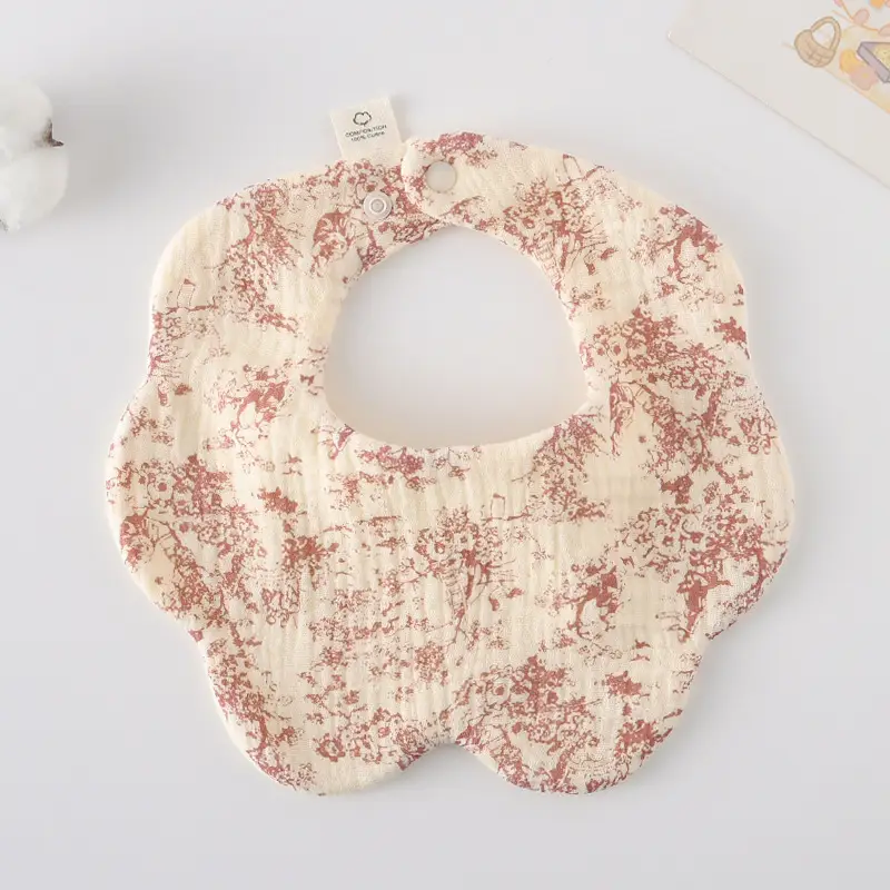 Baby Bib 6-Layer Gauze Floral 360 Degree - Image 194