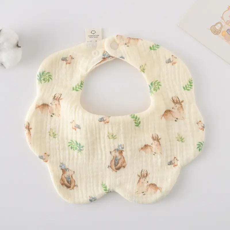 Baby Bib 6-Layer Gauze Floral 360 Degree - Image 195