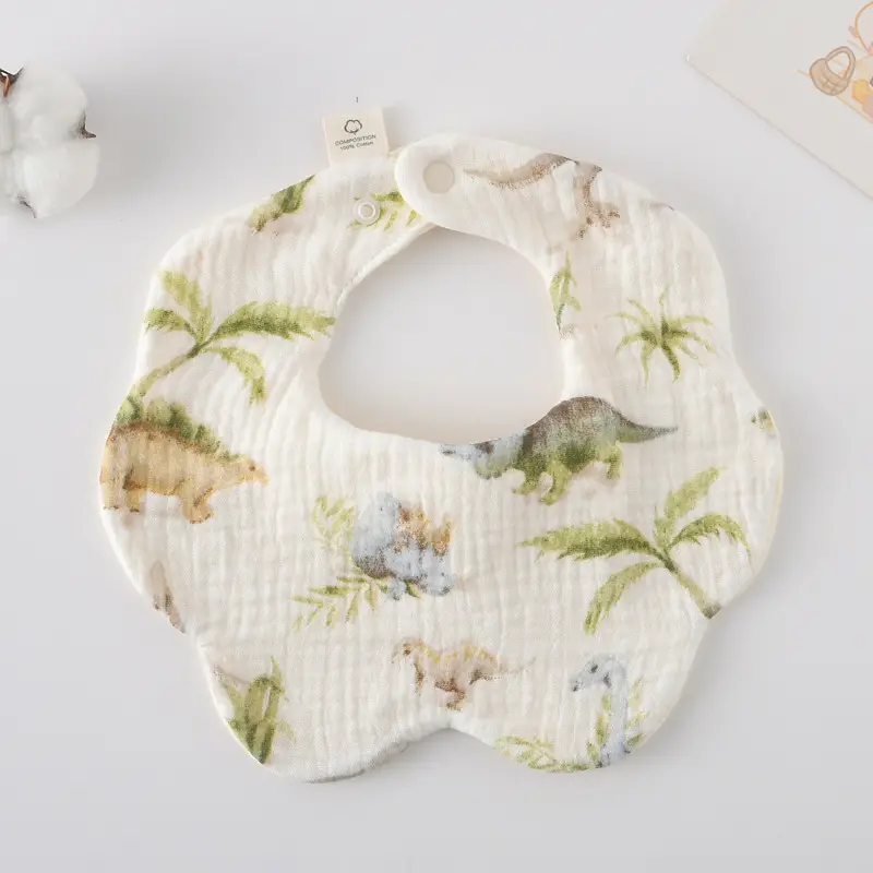 Baby Bib 6-Layer Gauze Floral 360 Degree - Image 201