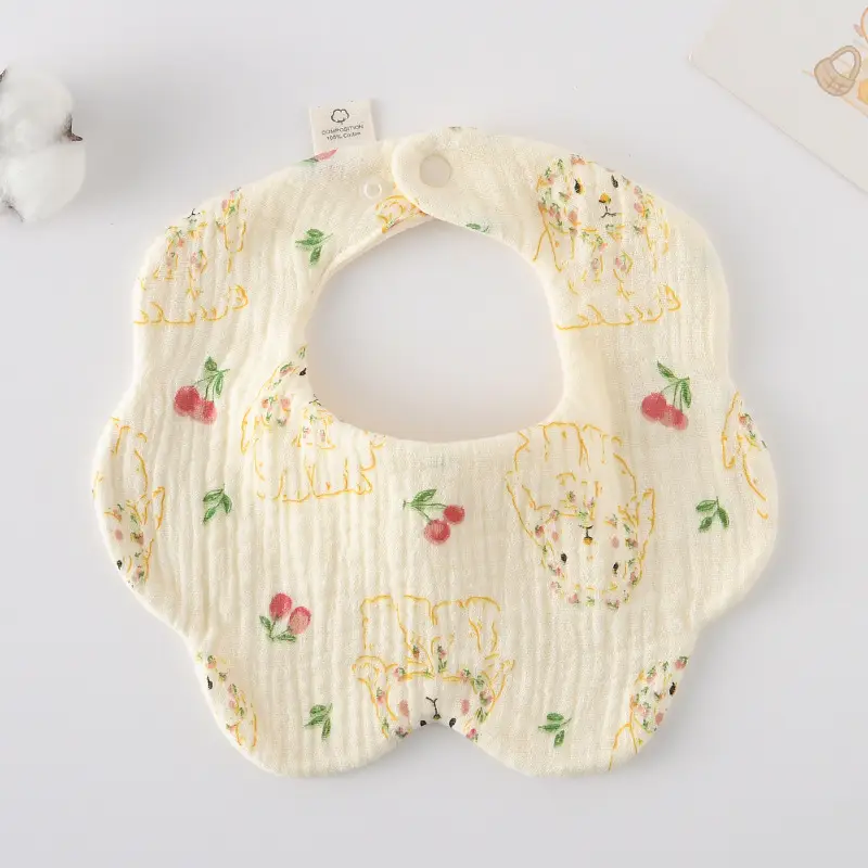 Baby Bib 6-Layer Gauze Floral 360 Degree - Image 202