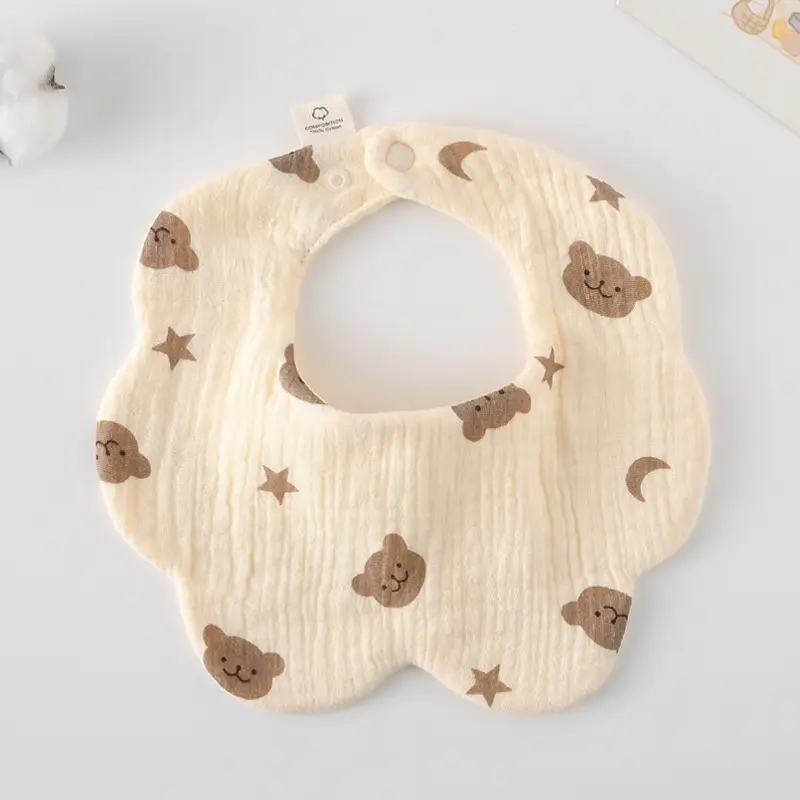 Baby Bib 6-Layer Gauze Floral 360 Degree - Image 203