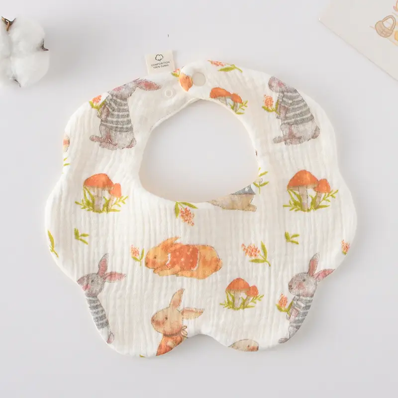 Baby Bib 6-Layer Gauze Floral 360 Degree - Image 204
