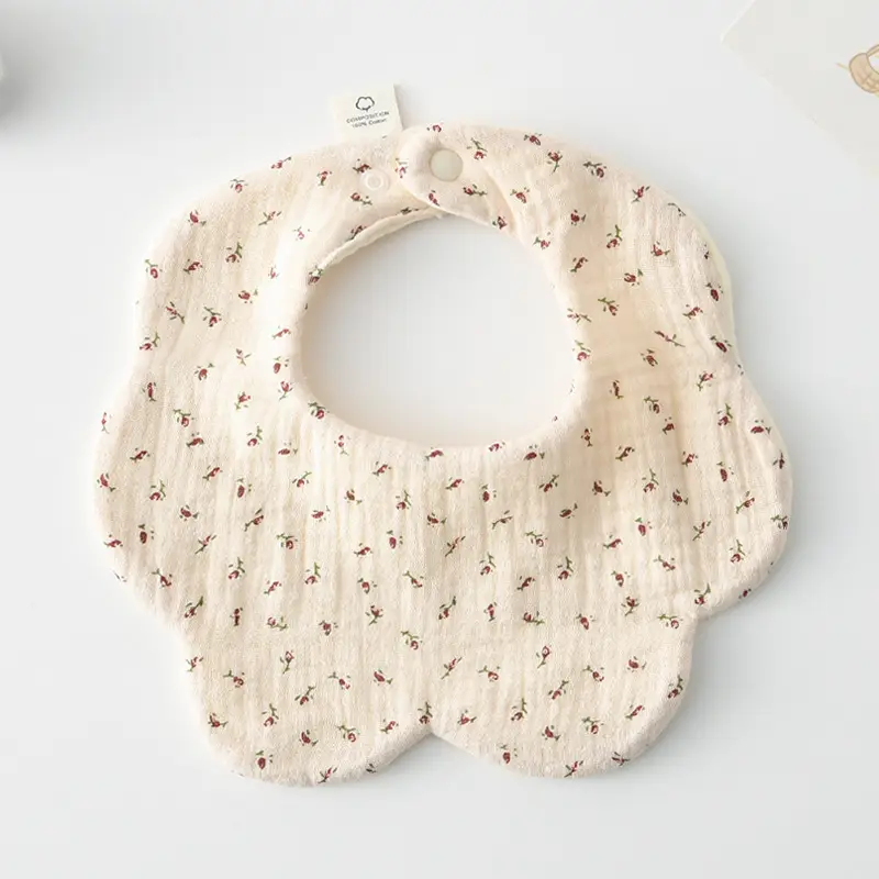 Baby Bib 6-Layer Gauze Floral 360 Degree - Image 211