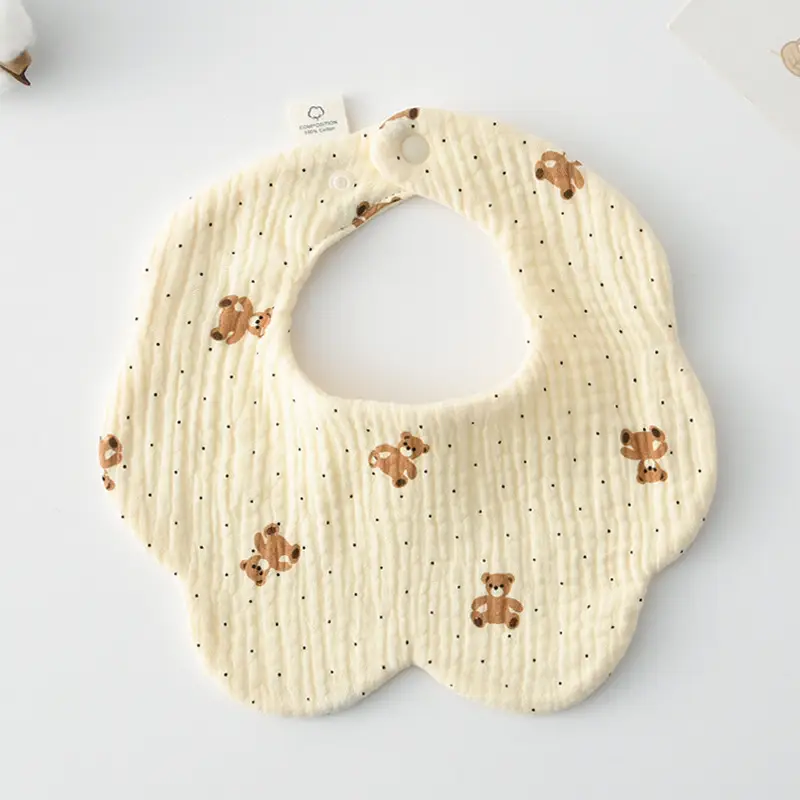Baby Bib 6-Layer Gauze Floral 360 Degree - Image 213