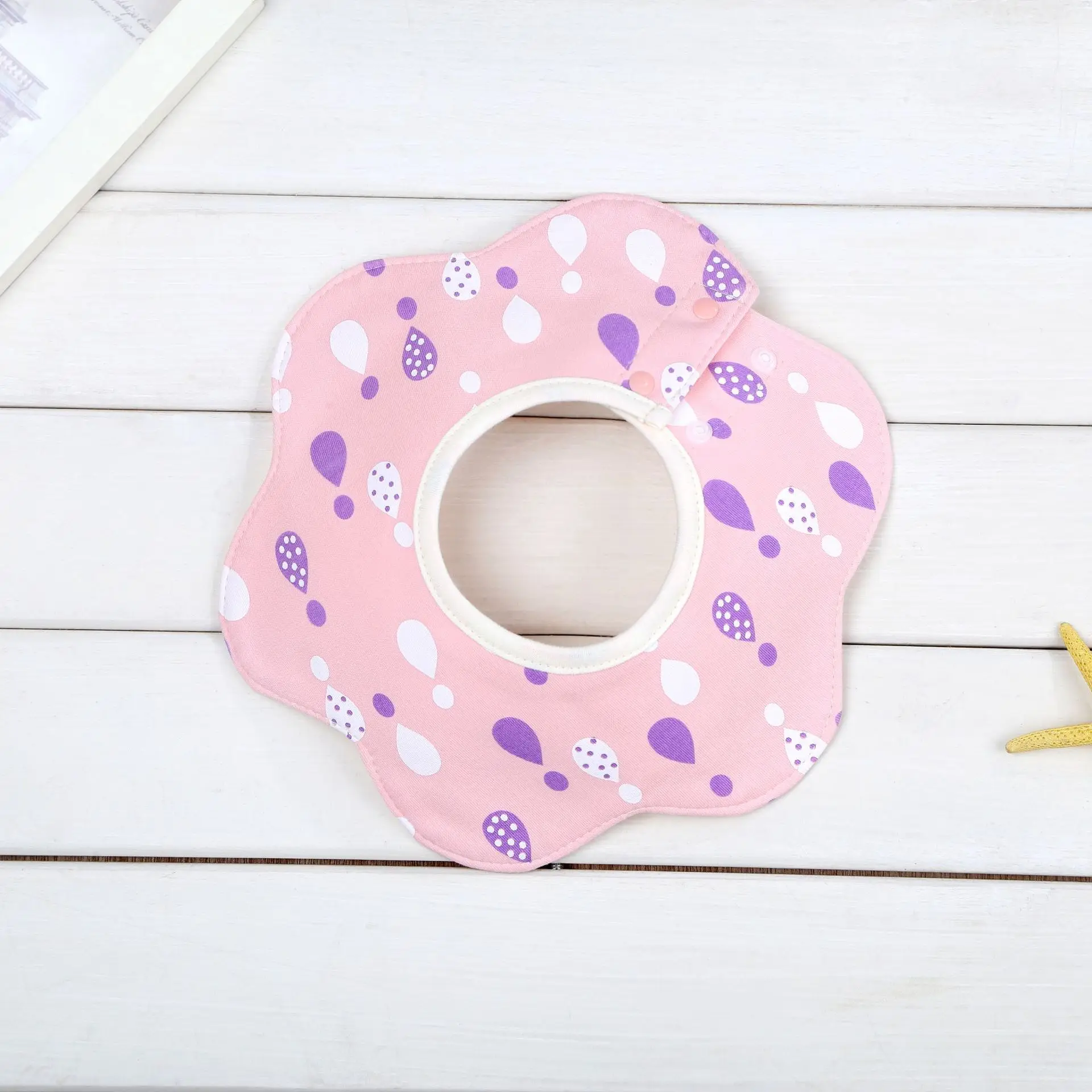 Cotton double-breasted-pink raindrops