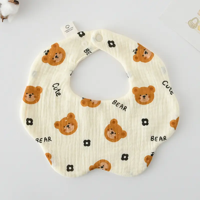 Baby Bib 6-Layer Gauze Floral 360 Degree - Image 253