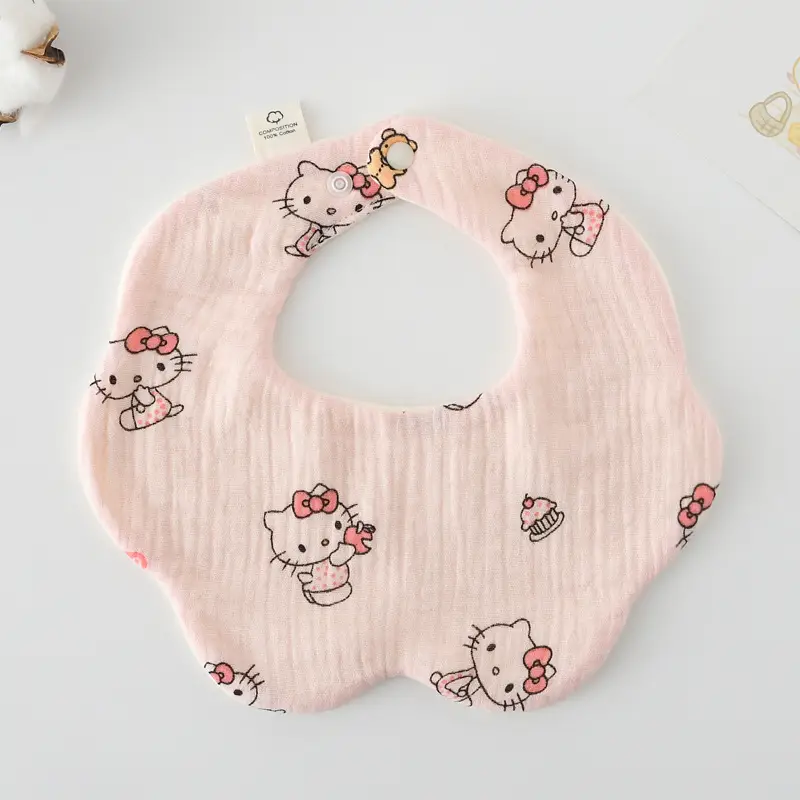 Baby Bib 6-Layer Gauze Floral 360 Degree - Image 254