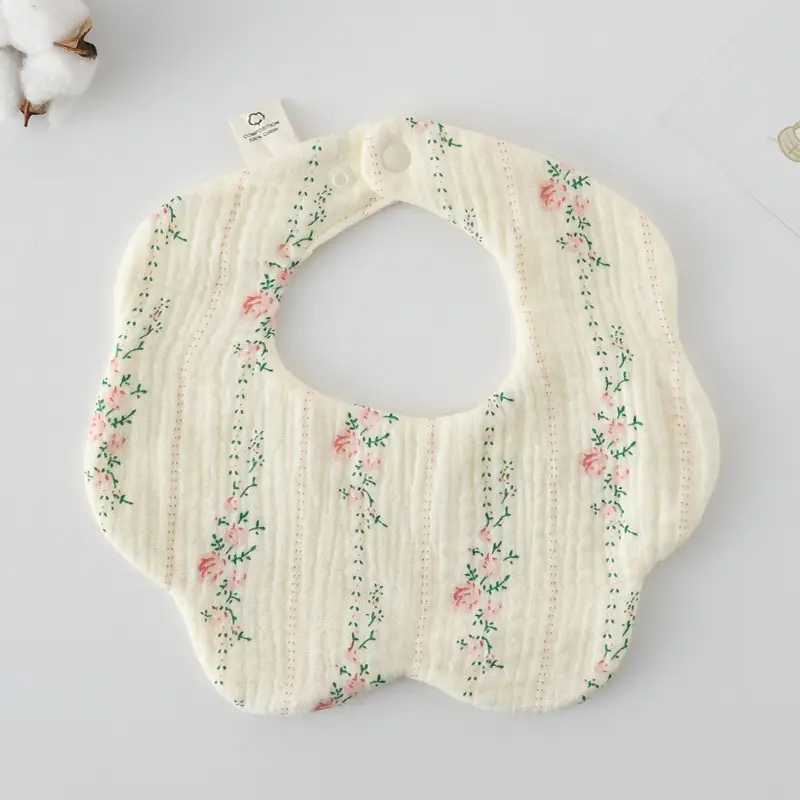 Baby Bib 6-Layer Gauze Floral 360 Degree - Image 255