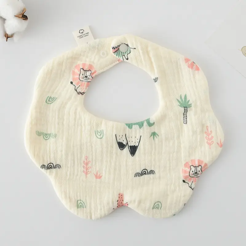 Baby Bib 6-Layer Gauze Floral 360 Degree - Image 262