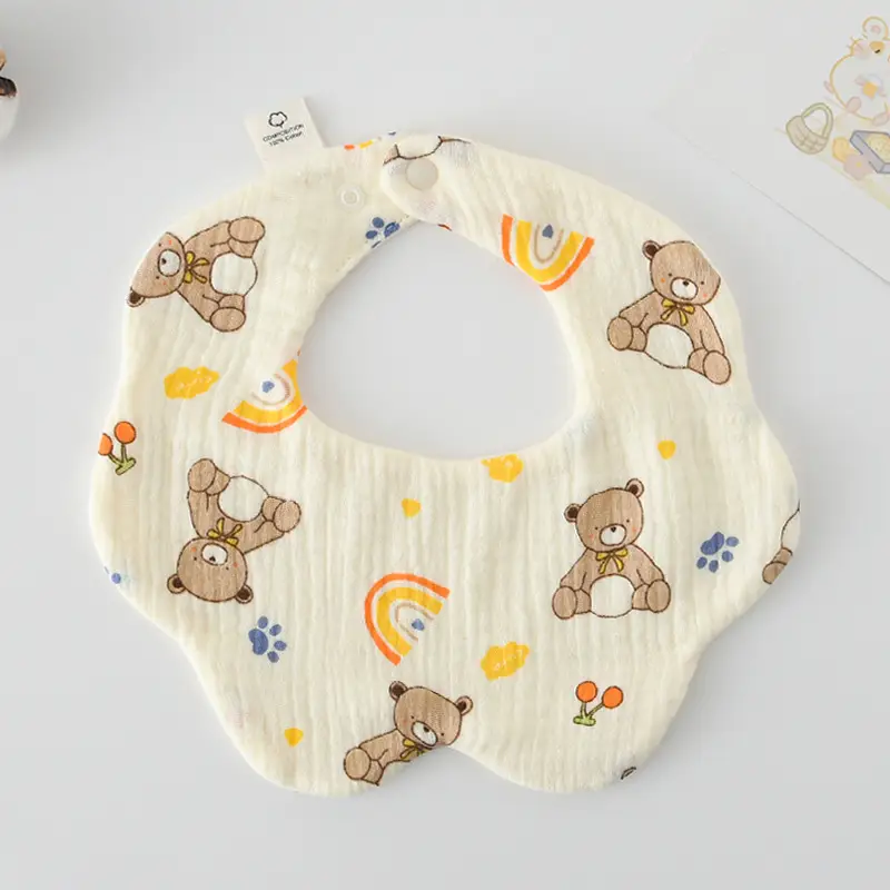 Baby Bib 6-Layer Gauze Floral 360 Degree - Image 263
