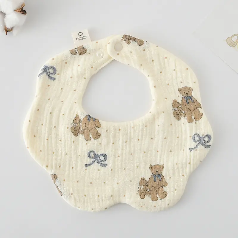 Baby Bib 6-Layer Gauze Floral 360 Degree - Image 265