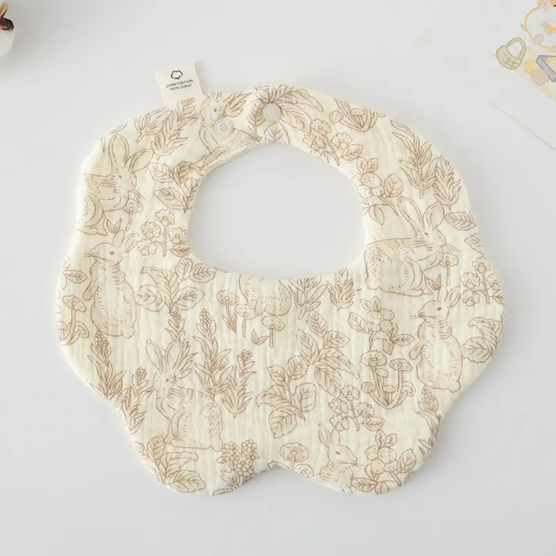 Baby Bib 6-Layer Gauze Floral 360 Degree - Image 266