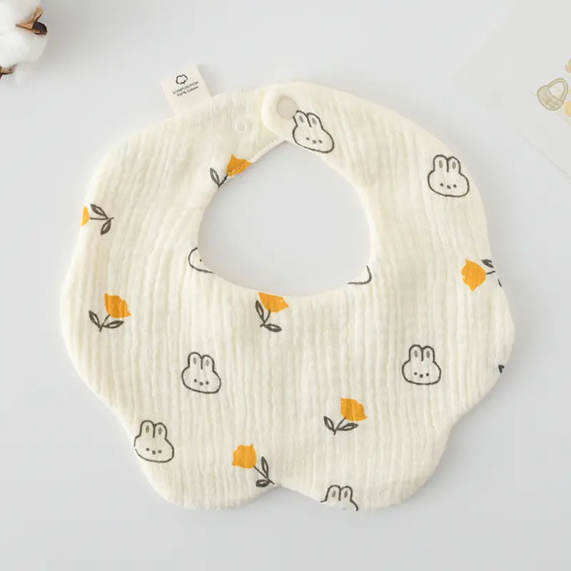 Baby Bib 6-Layer Gauze Floral 360 Degree - Image 272