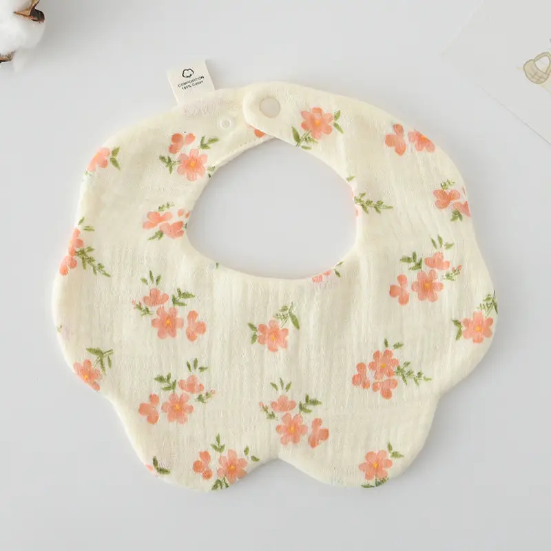 Baby Bib 6-Layer Gauze Floral 360 Degree - Image 273