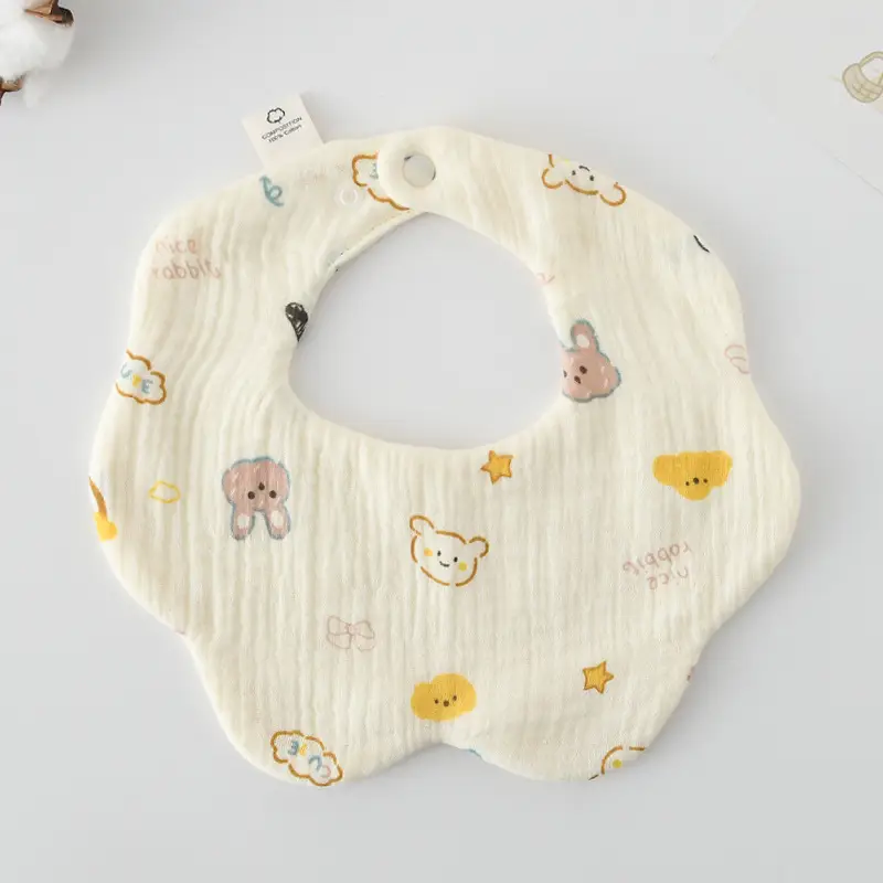 Baby Bib 6-Layer Gauze Floral 360 Degree - Image 274