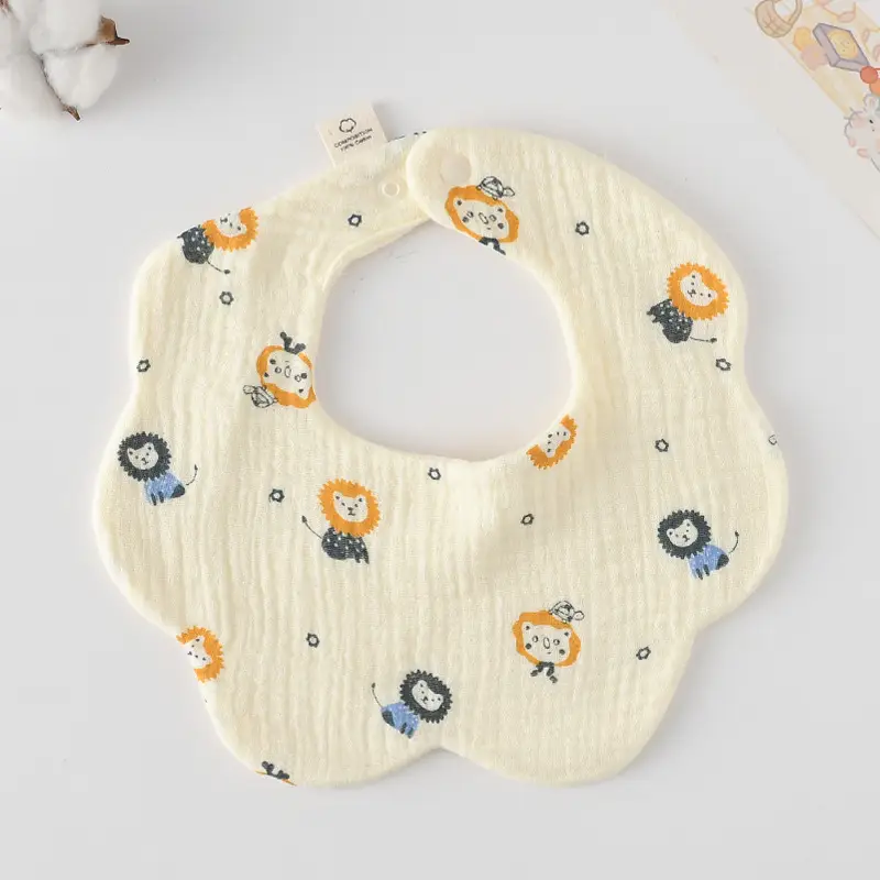 Baby Bib 6-Layer Gauze Floral 360 Degree - Image 3