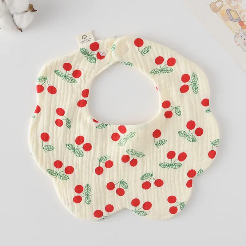 Baby Bib 6-Layer Gauze Floral 360 Degree - Image 4