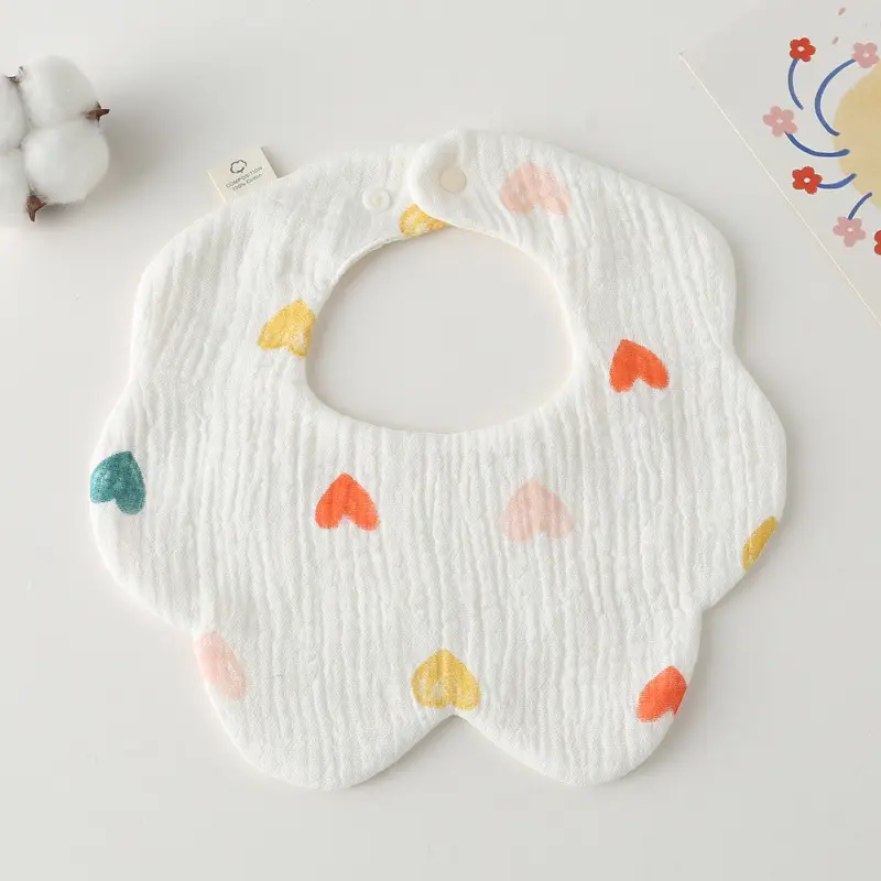 Gauze Flower Wai-White Peach Heart