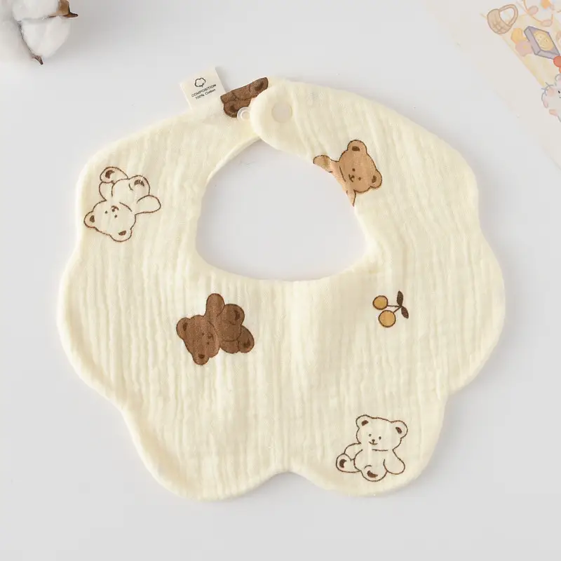 Baby Bib 6-Layer Gauze Floral 360 Degree - Image 9