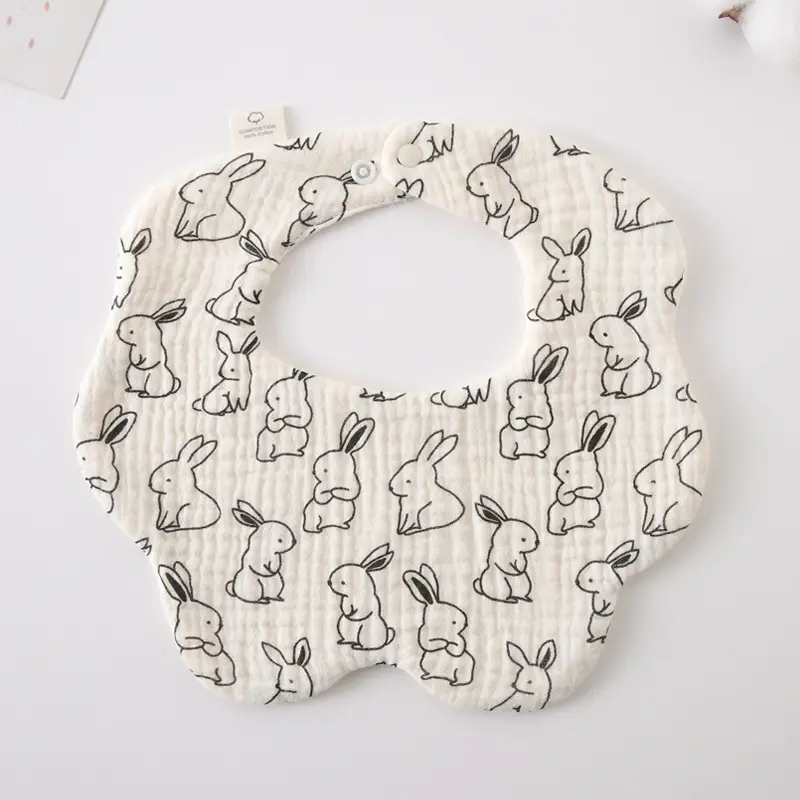 Baby Bib 6-Layer Gauze Floral 360 Degree - Image 15