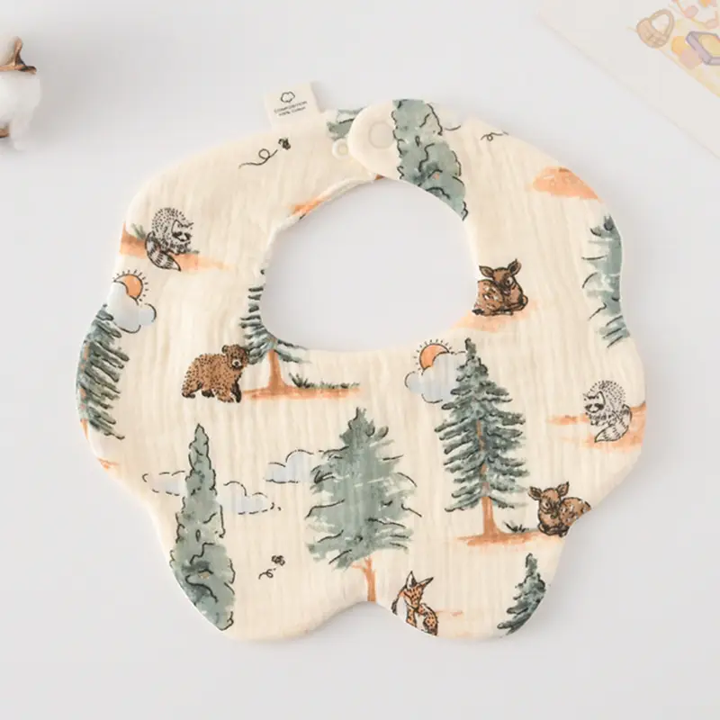 Baby Bib 6-Layer Gauze Floral 360 Degree - Image 182