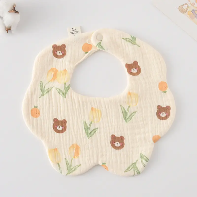 Baby Bib 6-Layer Gauze Floral 360 Degree - Image 183