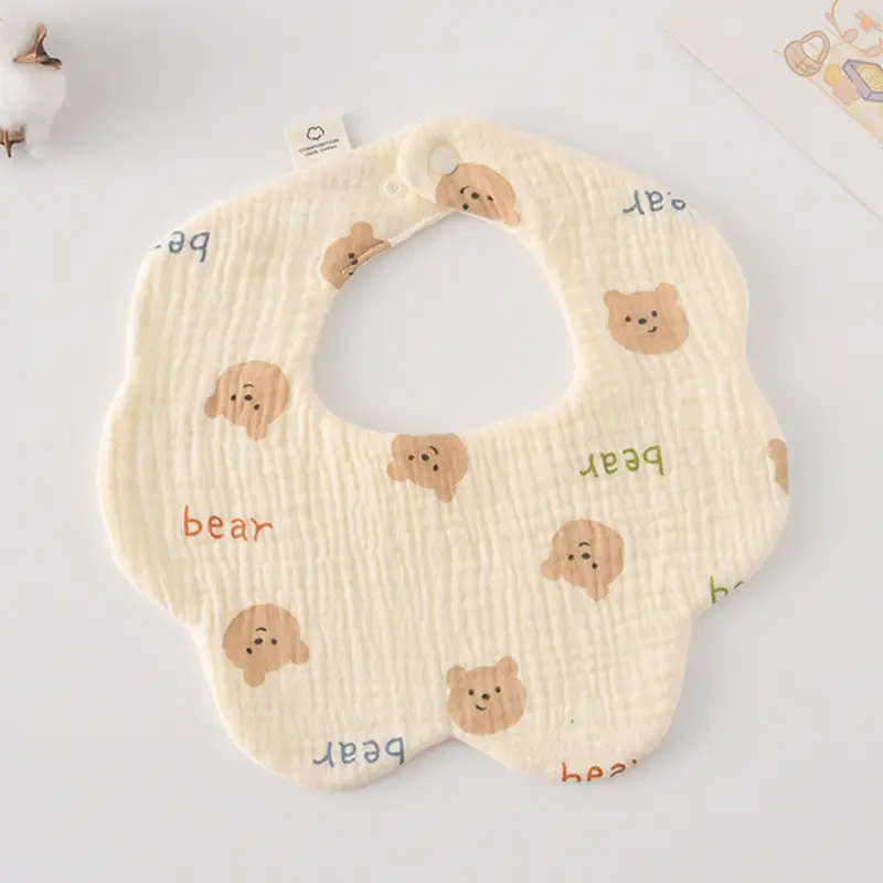 Baby Bib 6-Layer Gauze Floral 360 Degree - Image 189