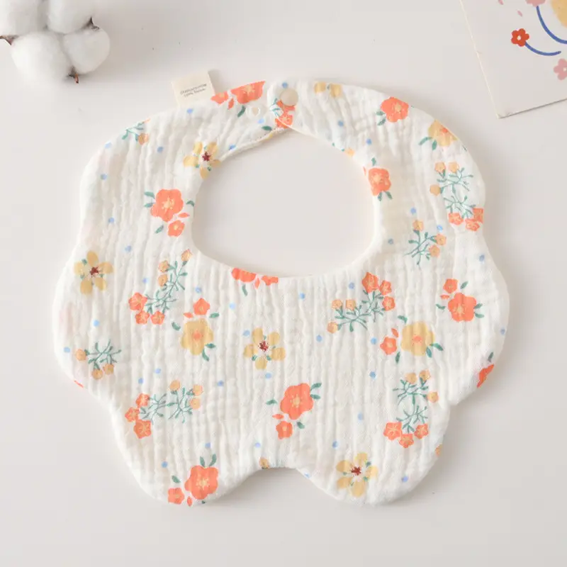Baby Bib 6-Layer Gauze Floral 360 Degree - Image 19