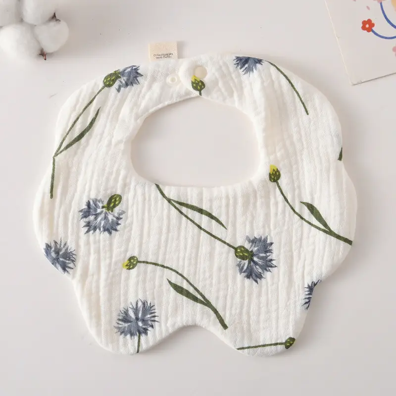 Baby Bib 6-Layer Gauze Floral 360 Degree - Image 20