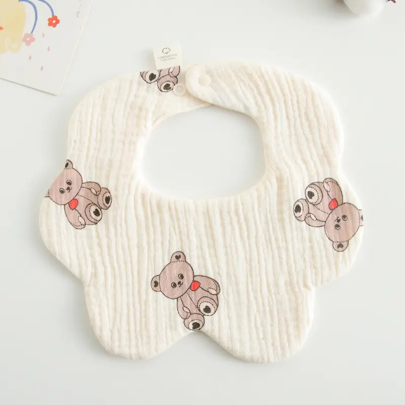 Baby Bib 6-Layer Gauze Floral 360 Degree - Image 27