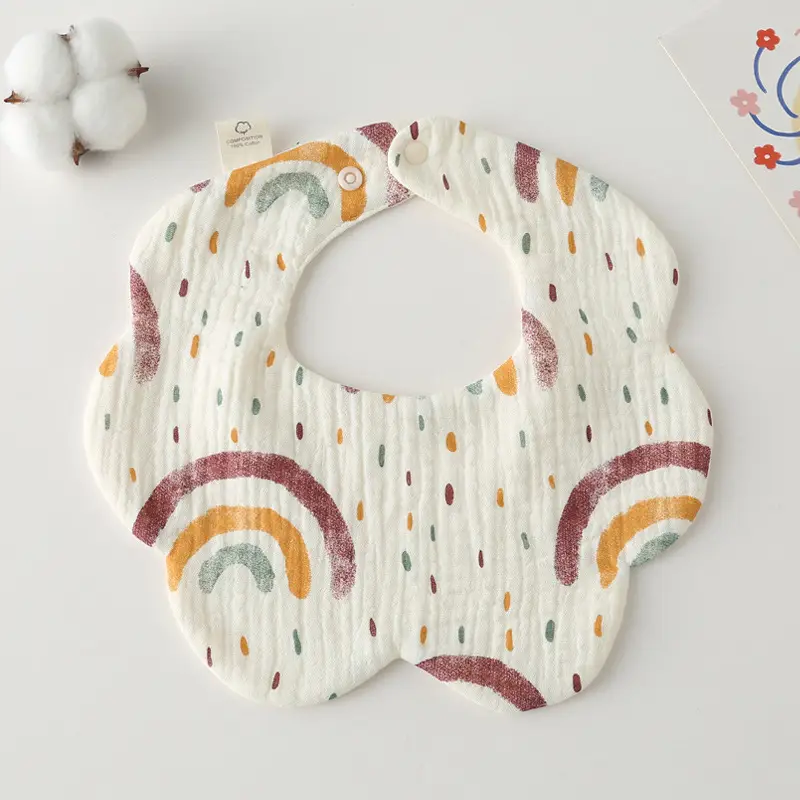 Baby Bib 6-Layer Gauze Floral 360 Degree - Image 36