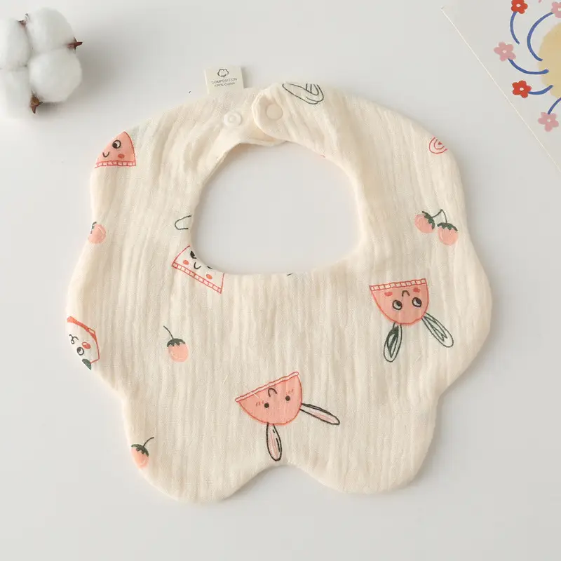 Baby Bib 6-Layer Gauze Floral 360 Degree - Image 42