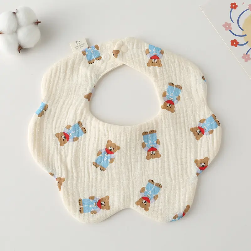 Baby Bib 6-Layer Gauze Floral 360 Degree - Image 48