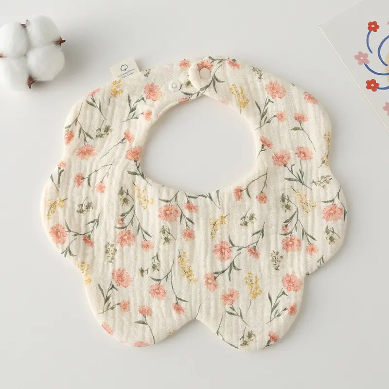 Baby Bib 6-Layer Gauze Floral 360 Degree - Image 49