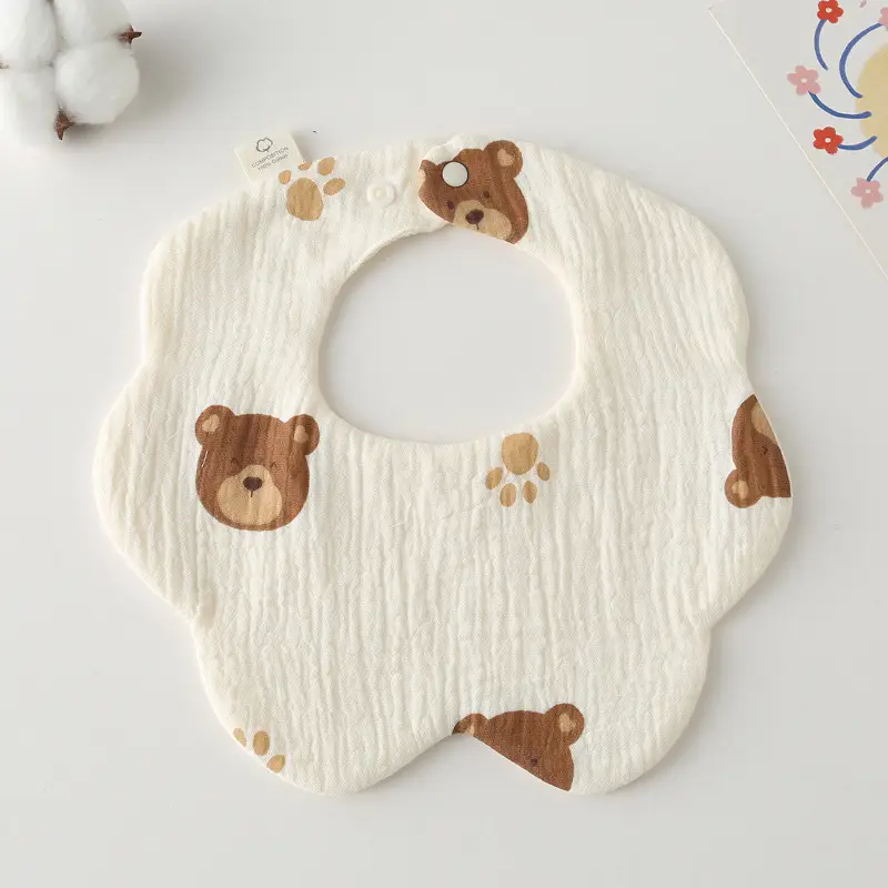 Baby Bib 6-Layer Gauze Floral 360 Degree - Image 50